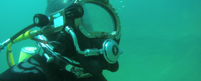 Diver in helmet