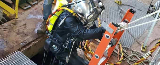 Diver on ladder