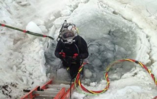 Diver in ice