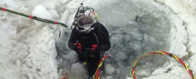 Diver in ice